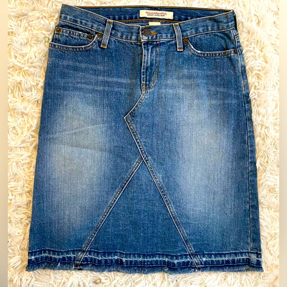 Abercrombie & Fitch Dresses & Skirts - Vintage Abercrombie & Fitch Y2K Midi Denim Skirt
